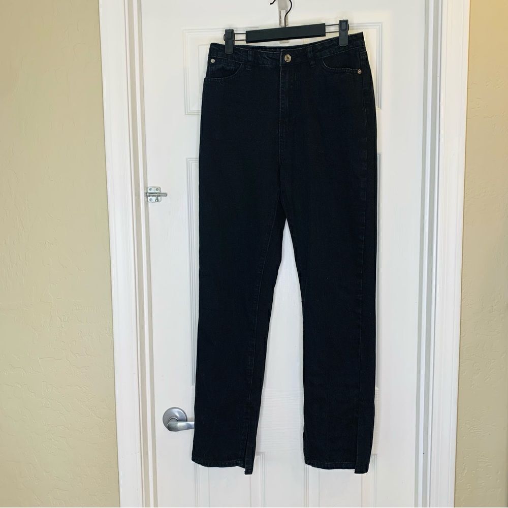 Missguided High Rise Mom Jeans Black Size 6